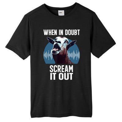 Screaming Goat Scream It Out Meme Face Goat Owner Farmer Tall Fusion ChromaSoft Performance T-Shirt