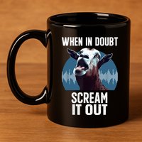 Screaming Goat Scream It Out Meme Face Goat Owner Farmer 11oz C Handle Ceramic Mug
