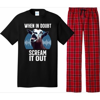 Screaming Goat Scream It Out Meme Face Goat Owner Farmer Pajama Set