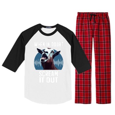 Screaming Goat Scream It Out Meme Face Goat Owner Farmer Raglan Sleeve Pajama Set