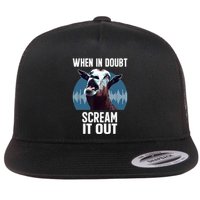 Screaming Goat Scream It Out Meme Face Goat Owner Farmer Flat Bill Trucker Hat