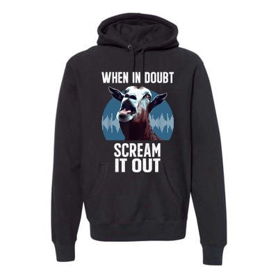 Screaming Goat Scream It Out Meme Face Goat Owner Farmer Premium Hoodie