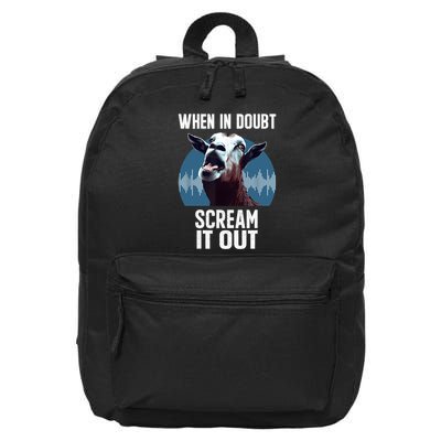 Screaming Goat Scream It Out Meme Face Goat Owner Farmer 16 in Basic Backpack