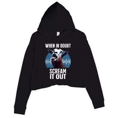 Screaming Goat Scream It Out Meme Face Goat Owner Farmer Crop Fleece Hoodie