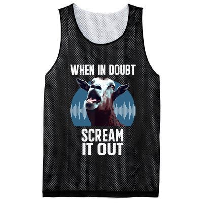 Screaming Goat Scream It Out Meme Face Goat Owner Farmer Mesh Reversible Basketball Jersey Tank