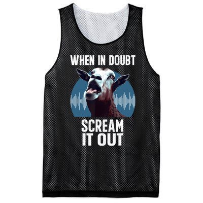 Screaming Goat Scream It Out Meme Face Goat Owner Farmer Mesh Reversible Basketball Jersey Tank