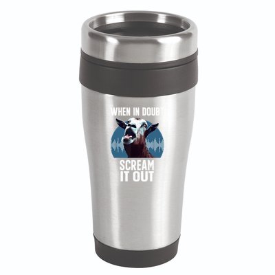 Screaming Goat Scream It Out Meme Face Goat Owner Farmer 16oz Travel Tumbler