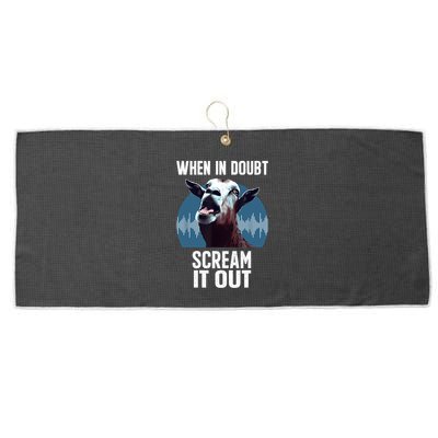 Screaming Goat Scream It Out Meme Face Goat Owner Farmer Large Microfiber Waffle Golf Towel