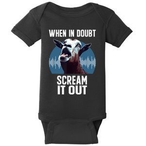 Screaming Goat Scream It Out Meme Face Goat Owner Farmer Baby Bodysuit