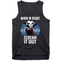 Screaming Goat Scream It Out Meme Face Goat Owner Farmer Tank Top