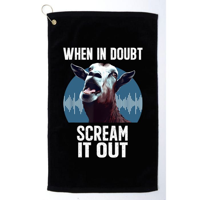 Screaming Goat Scream It Out Meme Face Goat Owner Farmer Golf Towel