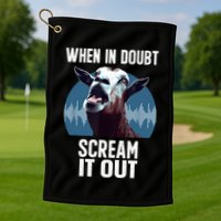 Screaming Goat Scream It Out Meme Face Goat Owner Farmer Golf Towel