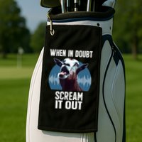 Screaming Goat Scream It Out Meme Face Goat Owner Farmer Golf Towel