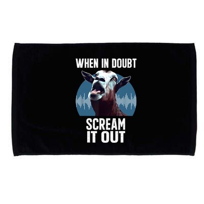 Screaming Goat Scream It Out Meme Face Goat Owner Farmer Microfiber Hand Towel