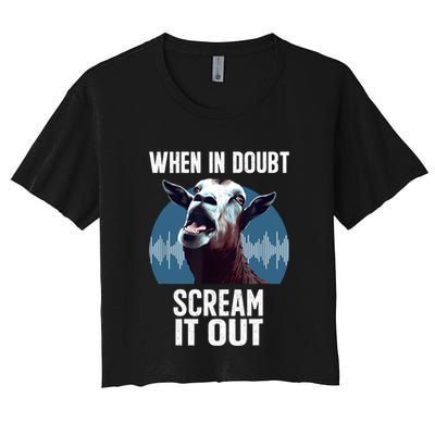 Screaming Goat Scream It Out Meme Face Goat Owner Farmer Crop Top