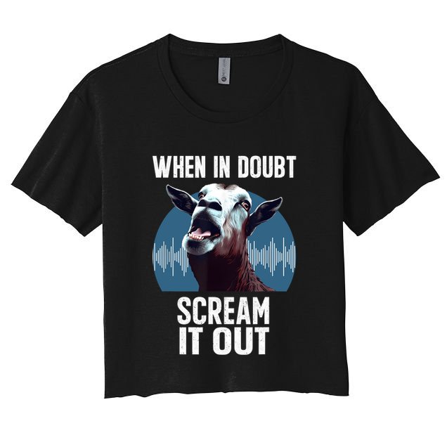 Screaming Goat Scream It Out Meme Face Goat Owner Farmer Crop Top