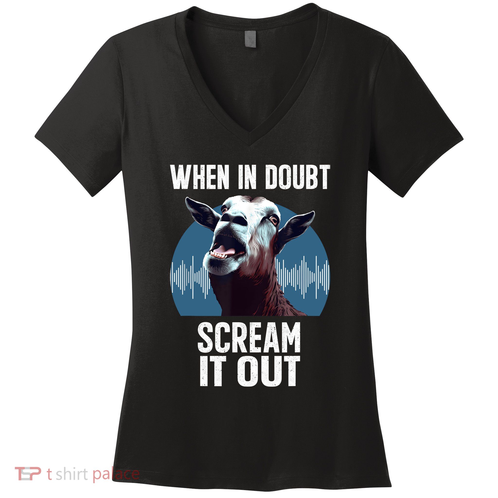 Screaming Goat Scream It Out Meme Face Goat Owner Farmer Women's V-Neck T-Shirt