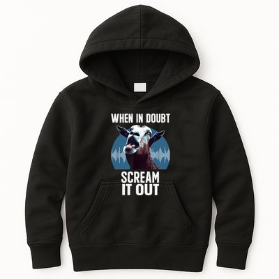 Screaming Goat Scream It Out Meme Face Goat Owner Farmer Kids Hoodie