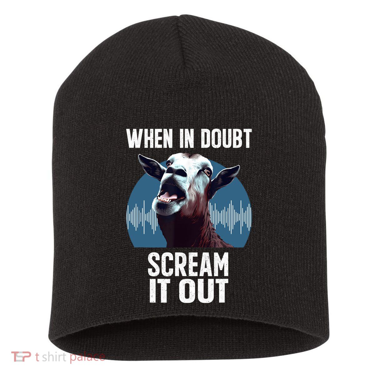 Screaming Goat Scream It Out Meme Face Goat Owner Farmer Short Acrylic Beanie