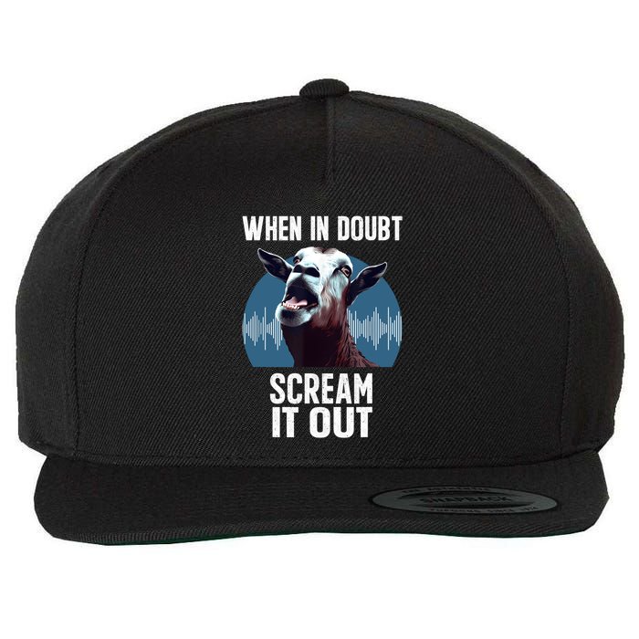 Screaming Goat Scream It Out Meme Face Goat Owner Farmer Wool Snapback Cap