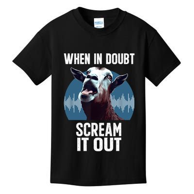 Screaming Goat Scream It Out Meme Face Goat Owner Farmer Kids T-Shirt