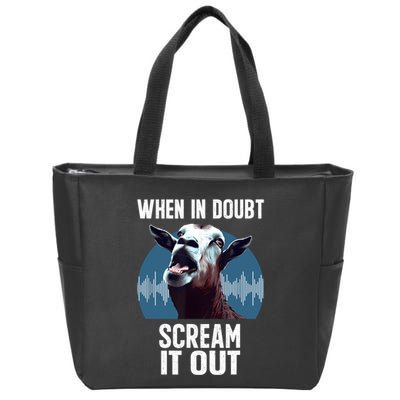 Screaming Goat Scream It Out Meme Face Goat Owner Farmer Zip Tote Bag