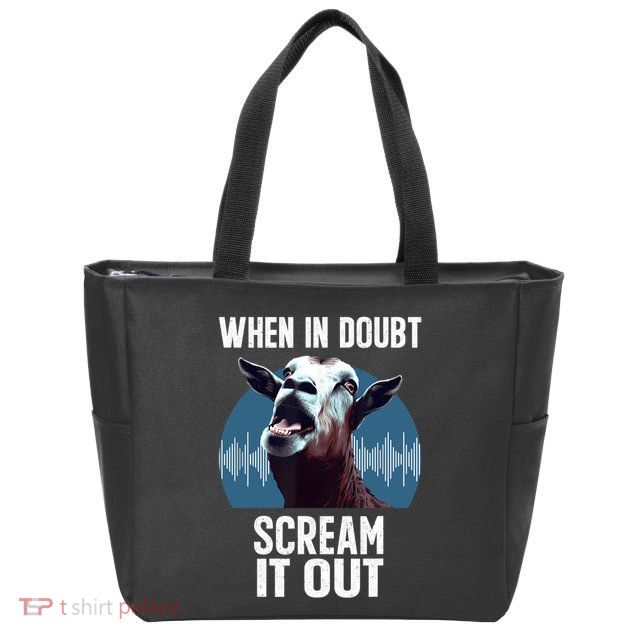 Screaming Goat Scream It Out Meme Face Goat Owner Farmer Zip Tote Bag