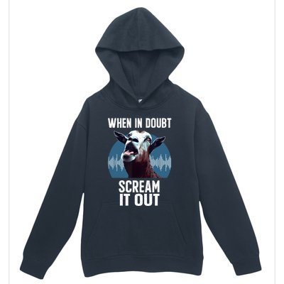 Screaming Goat Scream It Out Meme Face Goat Owner Farmer Urban Pullover Hoodie