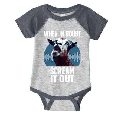 Screaming Goat Scream It Out Meme Face Goat Owner Farmer Infant Baby Jersey Bodysuit