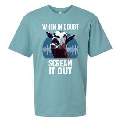 Screaming Goat Scream It Out Meme Face Goat Owner Farmer Sueded Cloud Jersey T-Shirt