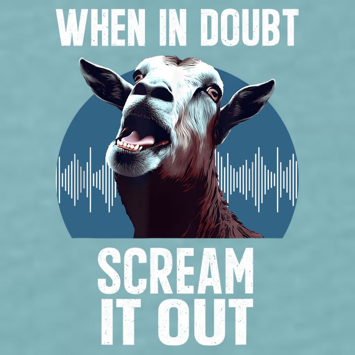 Screaming Goat Scream It Out Meme Face Goat Owner Farmer Sueded Cloud Jersey T-Shirt