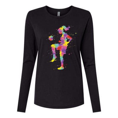 Soccer Girl Womens Cotton Relaxed Long Sleeve T-Shirt