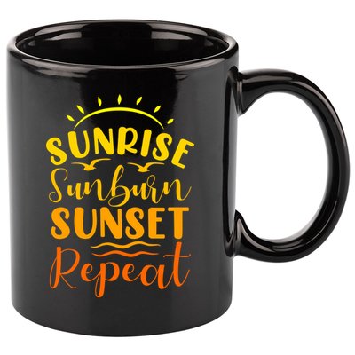 Summer Gift Sunrise Sunburn Sunset Repeat Gift 11oz C Handle Ceramic Mug
