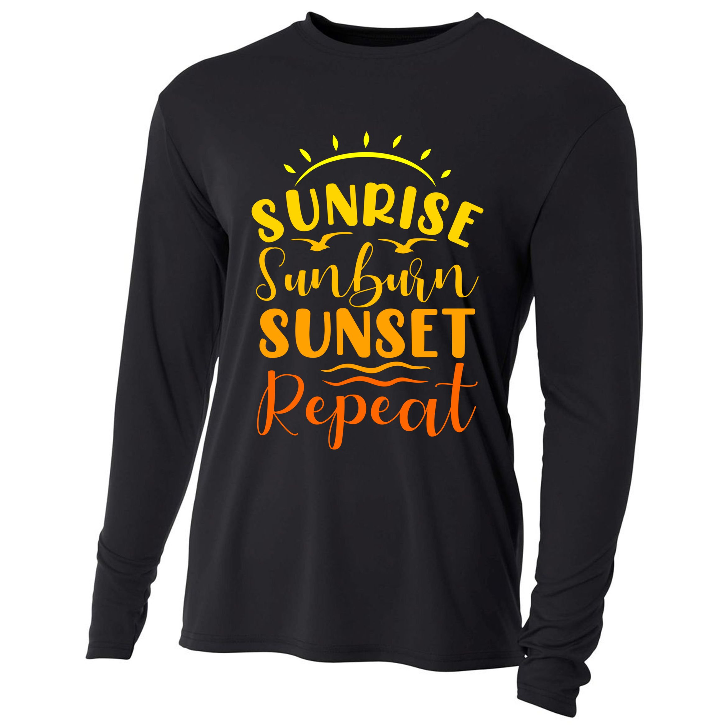 Summer Gift Sunrise Sunburn Sunset Repeat Gift Cooling Performance Long Sleeve Crew
