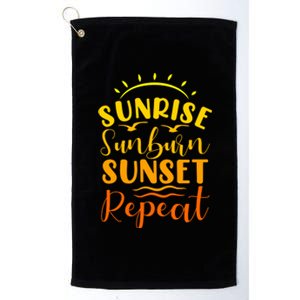 Summer Gift Sunrise Sunburn Sunset Repeat Gift Platinum Collection Golf Towel