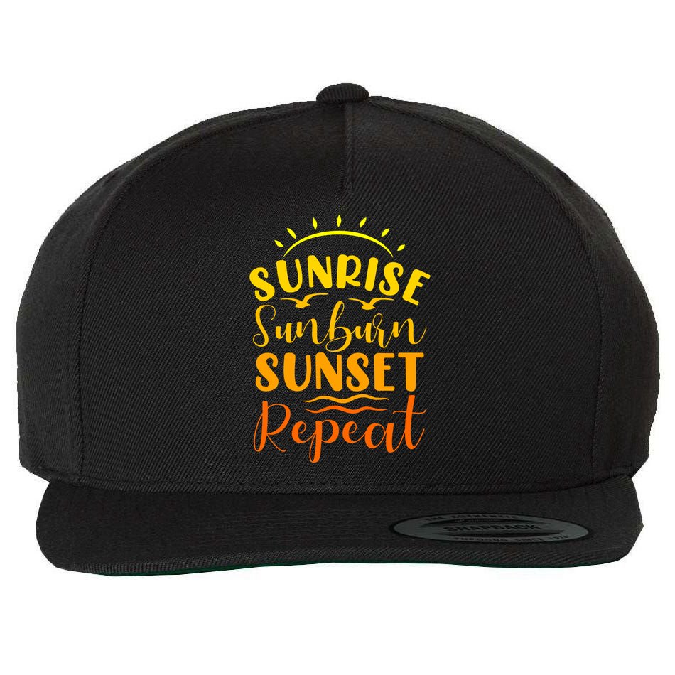 Summer Gift Sunrise Sunburn Sunset Repeat Gift Wool Snapback Cap