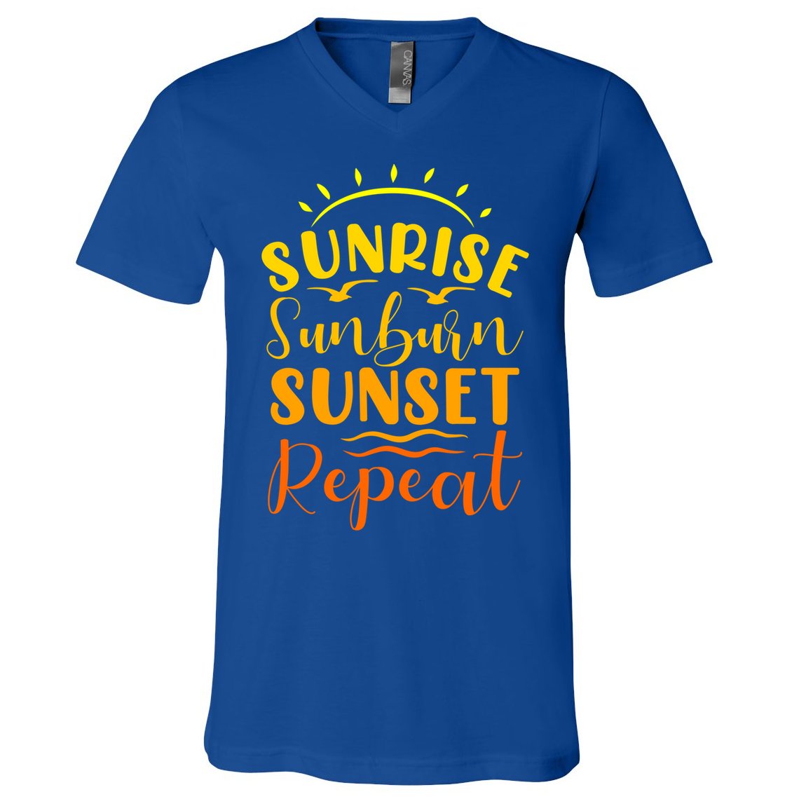 Summer Gift Sunrise Sunburn Sunset Repeat Gift V-Neck T-Shirt