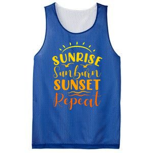 Summer Gift Sunrise Sunburn Sunset Repeat Gift Mesh Reversible Basketball Jersey Tank