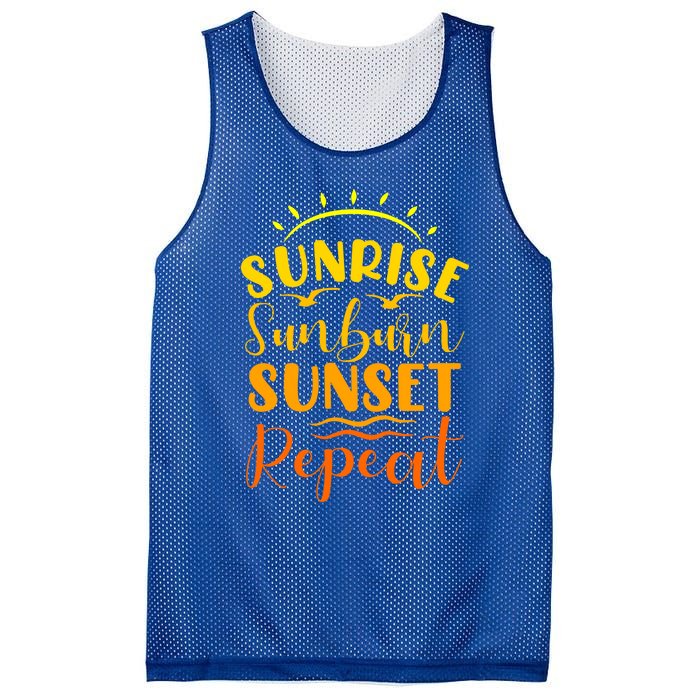 Summer Gift Sunrise Sunburn Sunset Repeat Gift Mesh Reversible Basketball Jersey Tank