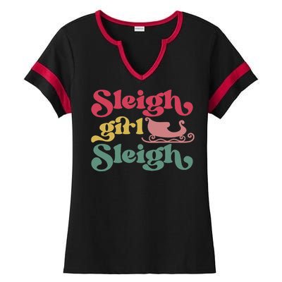 sleigh girl sleigh christmas  Ladies Halftime Notch Neck Tee