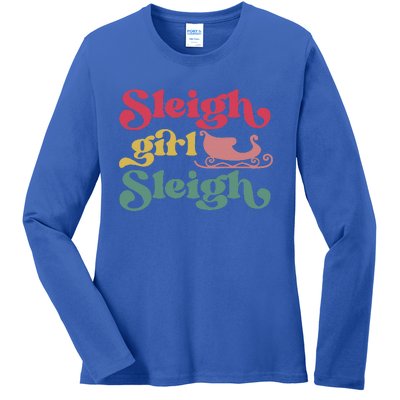 sleigh girl sleigh christmas  Ladies Long Sleeve Shirt