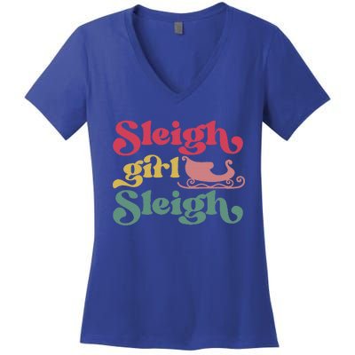 sleigh girl sleigh christmas  Women's V-Neck T-Shirt