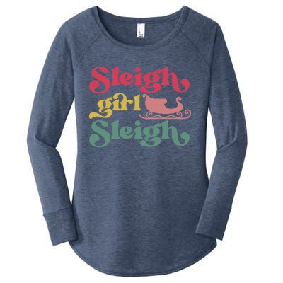 sleigh girl sleigh christmas  Women's Perfect Tri Tunic Long Sleeve Shirt