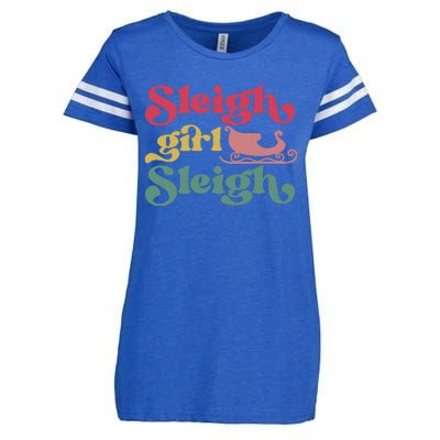 sleigh girl sleigh christmas  Enza Ladies Jersey Football T-Shirt