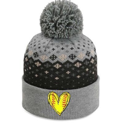 Softball Game Softball Heart Day Softball Lovers The Baniff Cuffed Pom Beanie