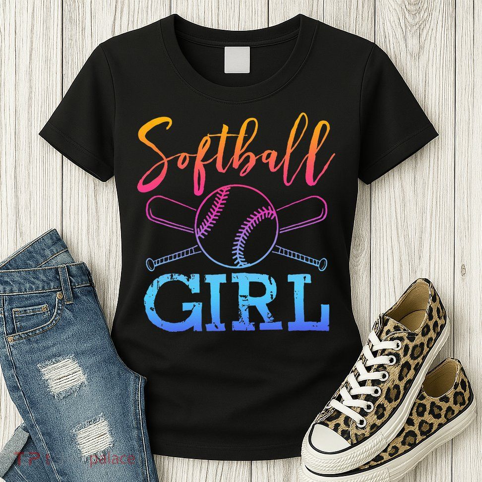 Softball Girls Softball Player Softball Girl Womens T-Shirt