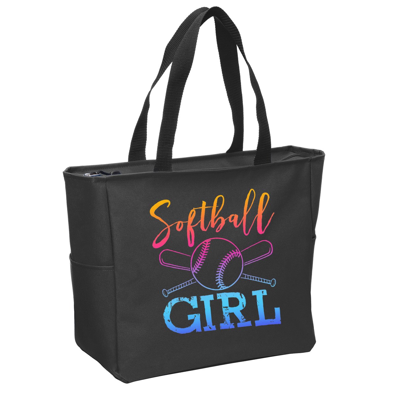 Softball Girls Softball Player Softball Girl Zip Tote Bag
