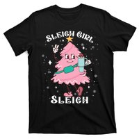 Sleigh Girl Sleigh Reindeer Christmas Retro Xmas Pjs Holiday T-Shirt