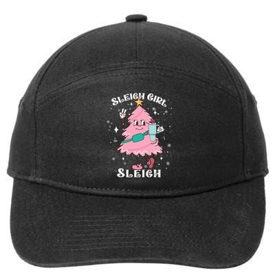 Sleigh Girl Sleigh Reindeer Christmas Retro Xmas Pjs Holiday 7-Panel Snapback Hat