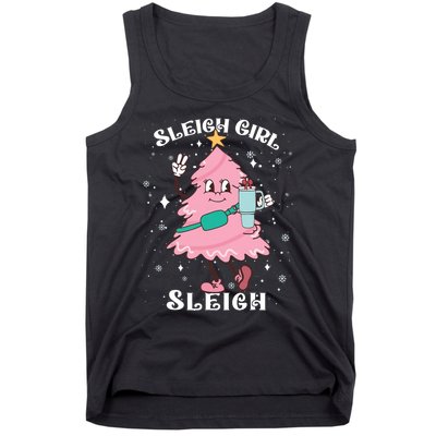 Sleigh Girl Sleigh Reindeer Christmas Retro Xmas Pjs Holiday Tank Top